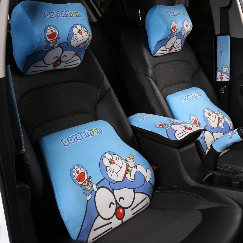 Car cartoon Dingdang cat headrest lumbar support, car cute pink pig pillow lumbar support, Bantal Kursi Mobil headrest Bantal Pelindung Leher