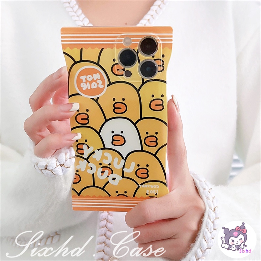 Redmi 12C 10C 10A 10 Note 12 11 11s 10s 10 9 8Pro 9T 9C 9A 9 Xiaomi 12 Lite 11Lite 12T 11T 10T Poco M3 X4Pro Fun Yellow Cute Lucky Duck Snack Bag Handphone Soft Case