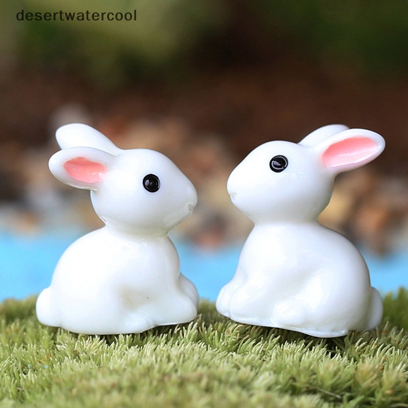 Deid5/10pcs Miniatur Taman Patung Kerajinan Lucu Dekorasi Taman Resin Bunnies Martijn