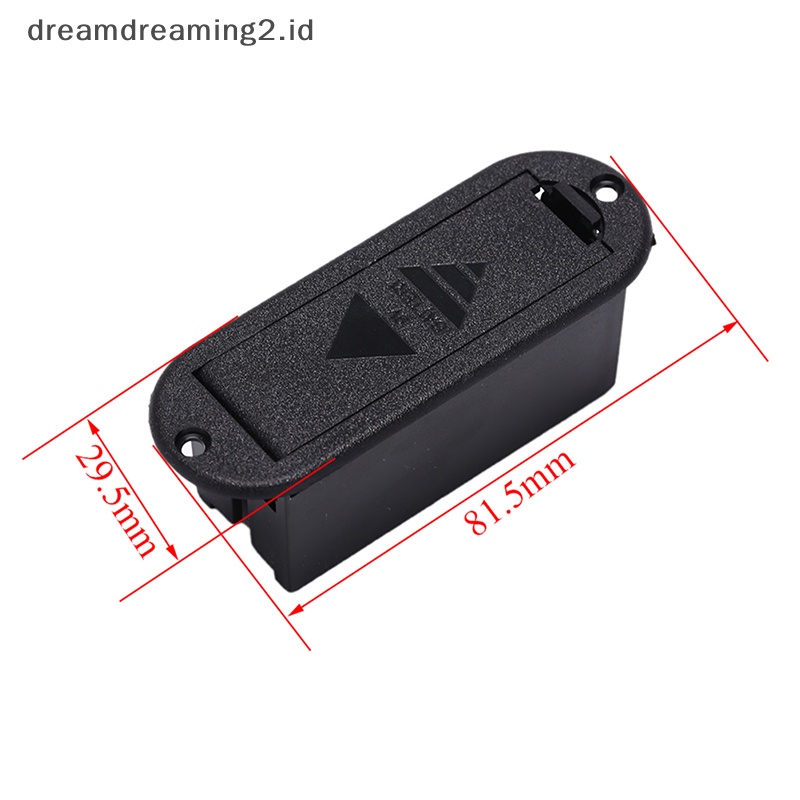 (drea) Kotak holder cover case pickup Hitam 9v Untuk Alat Musik bass Gitar//