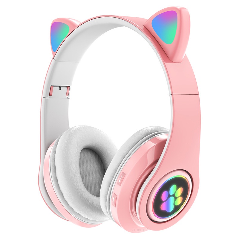 Headset Kucing LED TWS Bluetooth 5.0 Headphone LED Headset True Wireless Earphone Handsfree Kuping Kucing