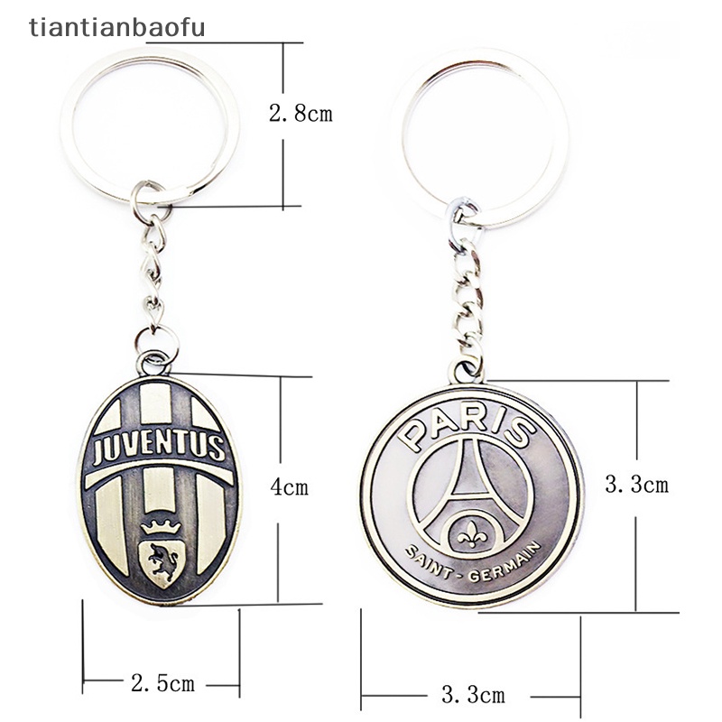 [tiantianbaofu] Logo Tim Klub Bola Gantungan Kunci Logam Keyholder Gantungan Kunci Mobil Untuk Eropa Countris Football Club Souvenir Untuk Fans Sepak Bola Butik