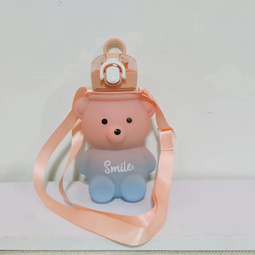 Botol Minum Bear Smile Warna Gradasi Stiker 01