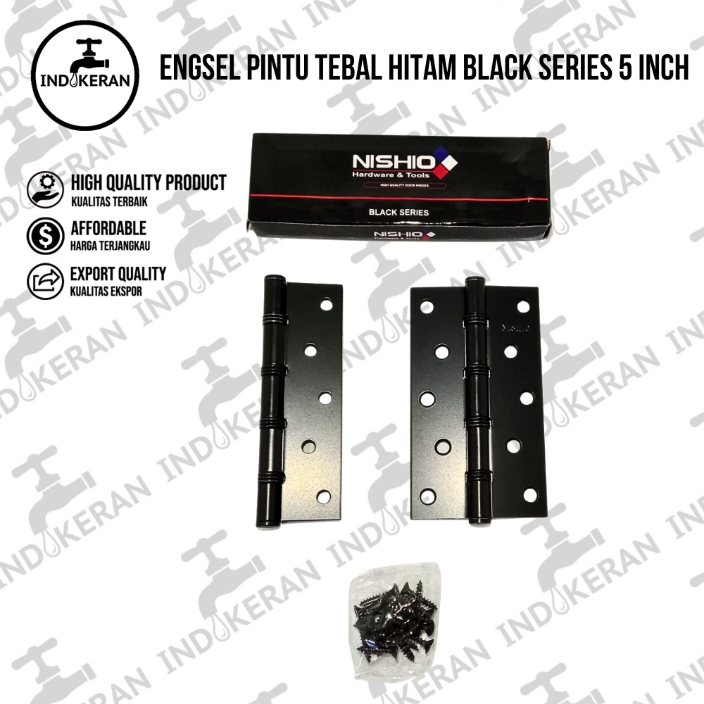 INDOKERAN - Engsel Pintu Tebal Hitam Black Series 5 Inch