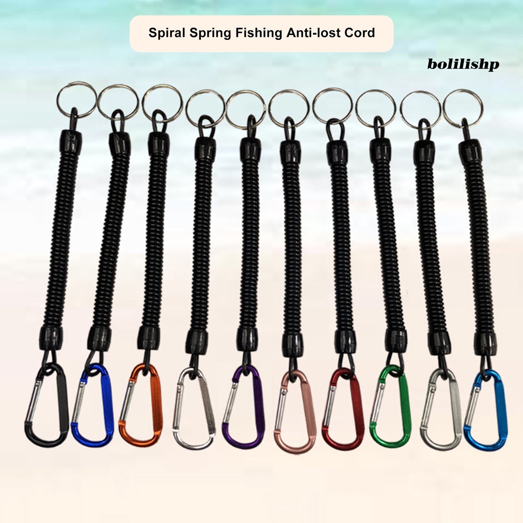 Bo-anti Hilang Tali Ditarik Elastis Dengan Keyring Carabiner Multifungsi Anti-Pencurian TPU Digulung Musim Semi Memancing Anti-lost Safety Lanyard Perlengkapan Luar Ruangan