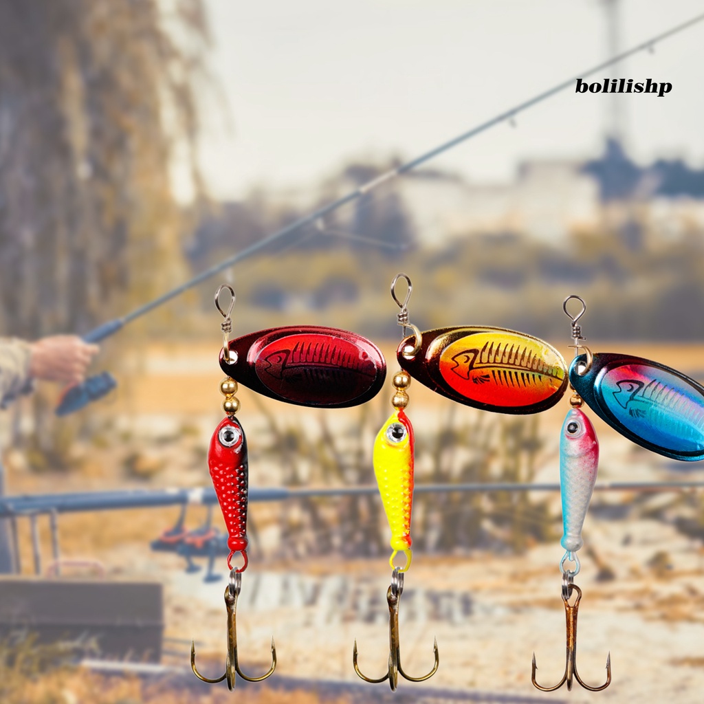 Bo-9g/7cm Umpan Pancing Bentuk Hidup Tahan Air Rotary Payet Treble Hook Reusable Angling Stainless Tajam Hook Spinner Umpan Perlengkapan Memancing