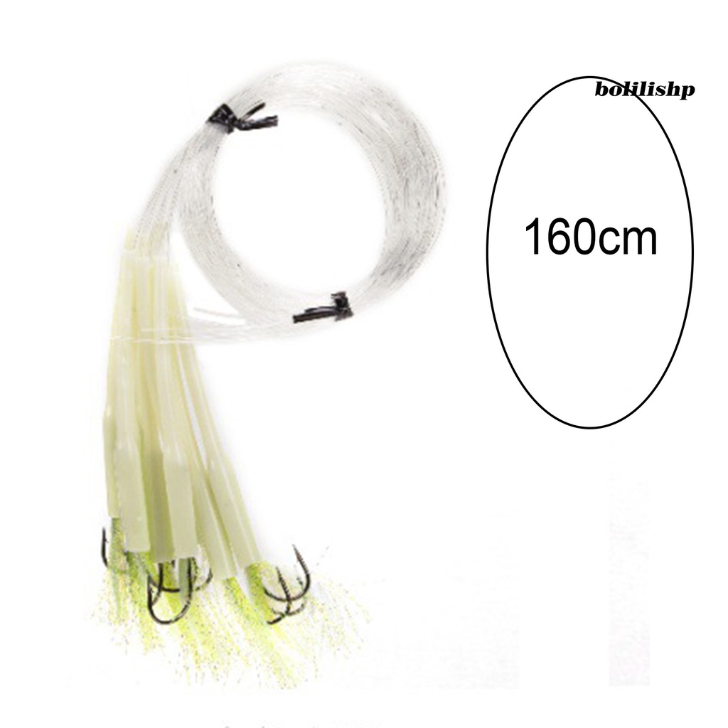 Bo-10pcs/set String Hooks Efek Bercahaya Yang Baik Super Tajam Kekuatan Tinggi Memancing Dapat Digunakan Kembali Air Asin Umpan Pancing Rig Memancing Luar Ruangan