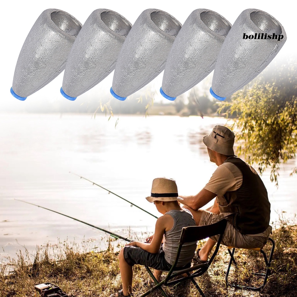 Bo-5 Pcs/Set Pemberat Memancing Sinker Anti Gores Kuat Portabel Tahan Aus Ukuran Kecil Alat Pancing Anti-Cacat Tahan Abrasi Wastafel Memancing Untuk Memancing Di Luar Ruangan