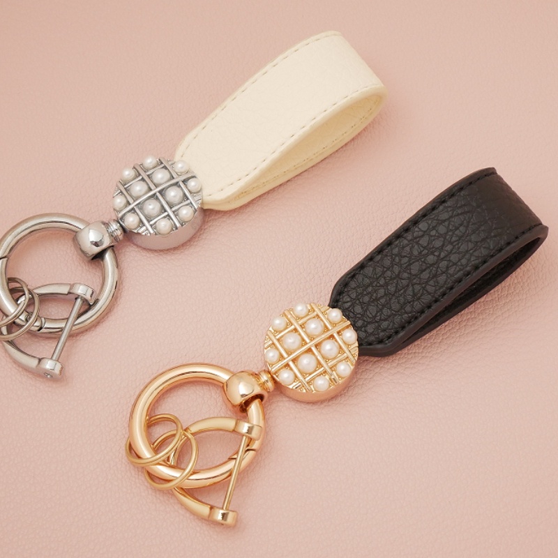 Fashion Kelas Atas microfiber Ultra-fine Fiber Leather Car Keychain, Gantungan Kunci Mobil Unisex