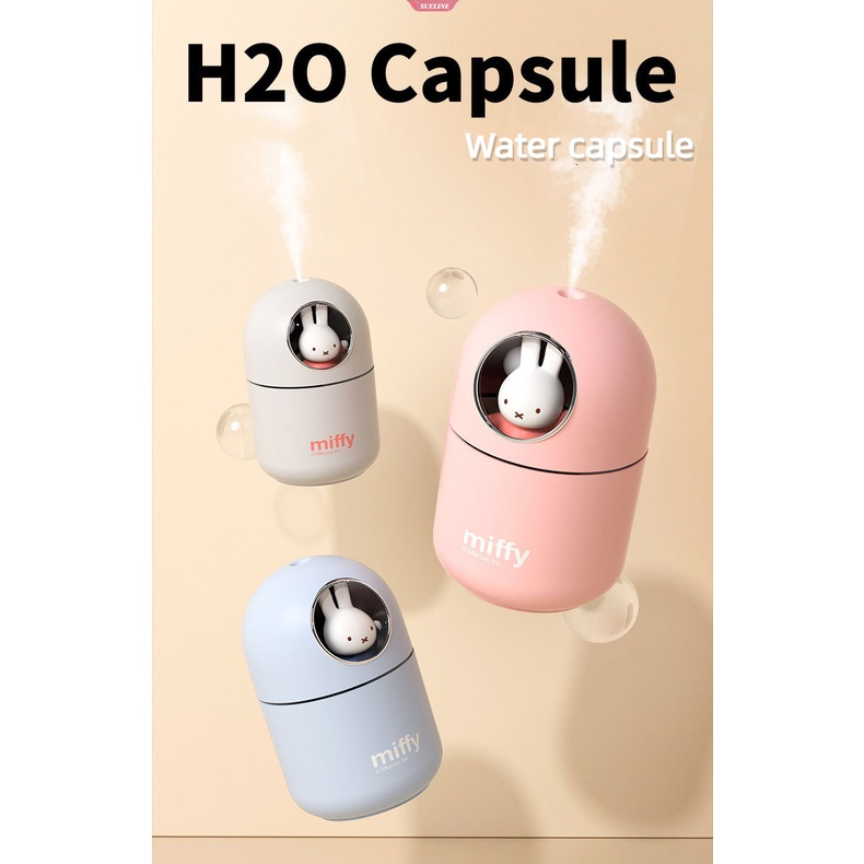 Miffy 320ML Cool Mist Humidifier Portable USB Ultrasonic Colorful Light Cool Mist Maker Air Humidifier Purifier Untuk Mobil Kamar Tidur [ZXL]