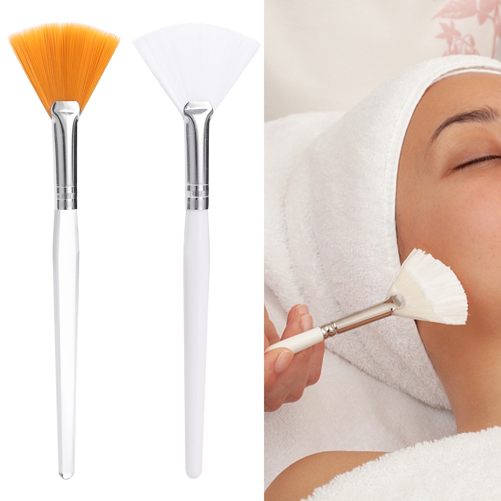 3pcs Sikat Masker Wajah DIY Alat Makeup Spa Kecantikan/Aplikator Lotion Area Besar Berbentuk Kipas Nilon
