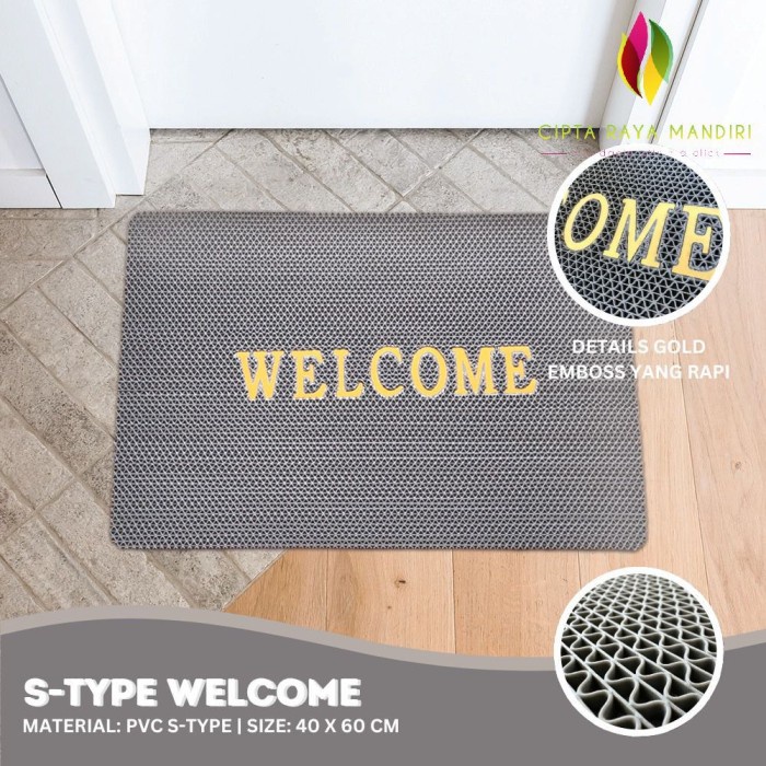 Keset Karpet Pintu Masuk S Type Welcome Keset Antislip 40 x 60 YUGEN