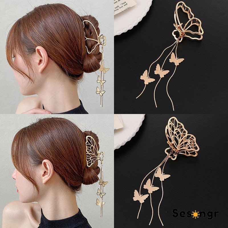 Butterfly Jepit Rambut Bentuk Kupu-Kupu Bahan Metal Ukuran Besar - SG