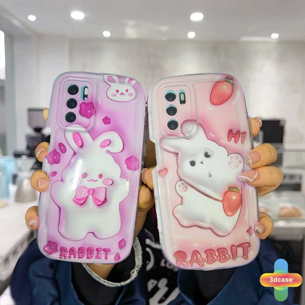 Case HP OPPO A5S A57 A3S A76 A96 A16 A17 A17K A95 A55 A15 A54 A7 A5 A9 A31 A53 A33 2020 A77S A12 A12S A1K A16E A16K A54S Reno 7 7Z 8Z 5 4 6 8 5F 5K 4F 4 5 06 Lite A74 A15S A52 A11K A92 A35 A36 A11 A93 A32 Cute Rabbit Soft Airbag Soap Case