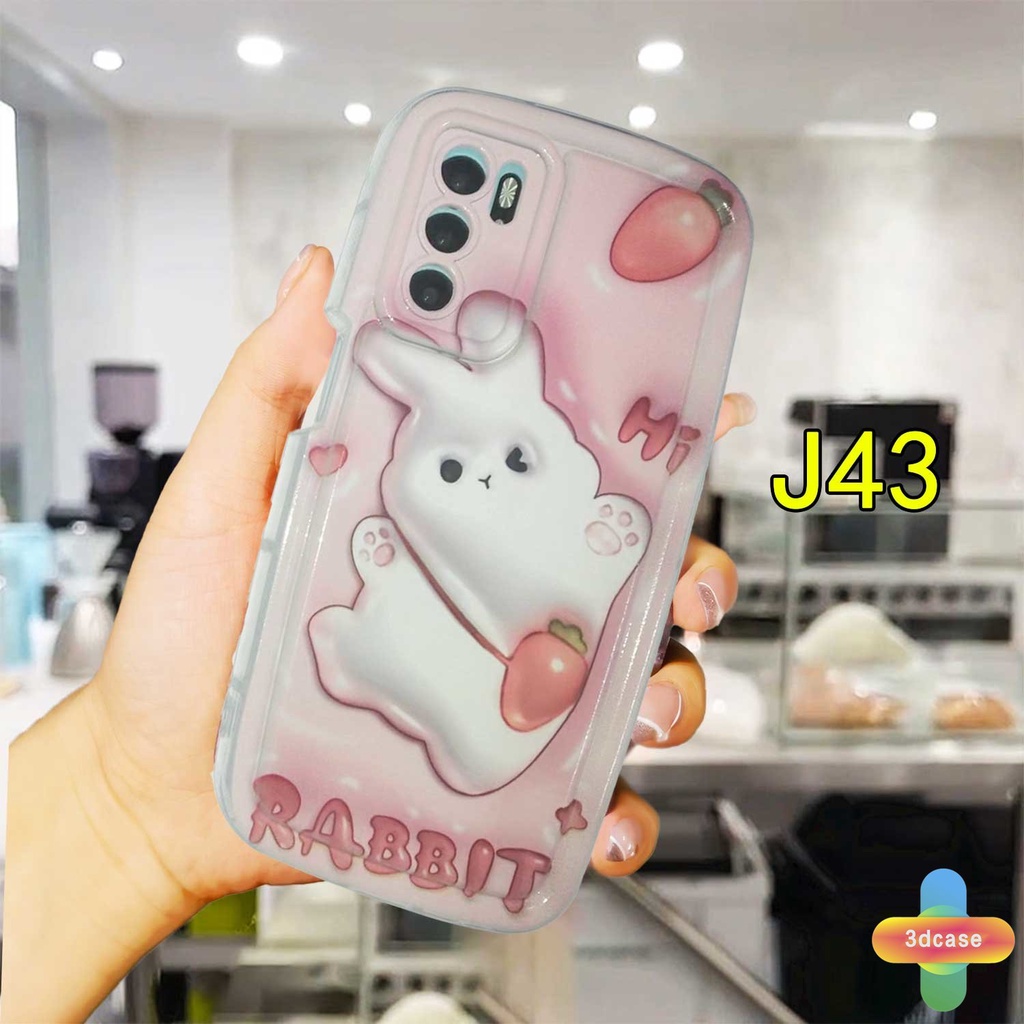 Case HP OPPO A5S A57 A3S A76 A96 A16 A17 A17K A95 A55 A15 A54 A7 A5 A9 A31 A53 A33 2020 A77S A12 A12S A1K A16E A16K A54S Reno 7 7Z 8Z 5 4 6 8 5F 5K 4F 4 5 06 Lite A74 A15S A52 A11K A92 A35 A36 A11 A93 A32 Cute Rabbit Soft Airbag Soap Case