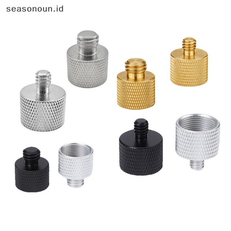 Seasonoun 1per4 3 /8Inch to 5per8 Microphone Stand Konversi Sekrup Aksesoris Untuk Tripod Microphone Stand Adapter Mic Thread Adapter.