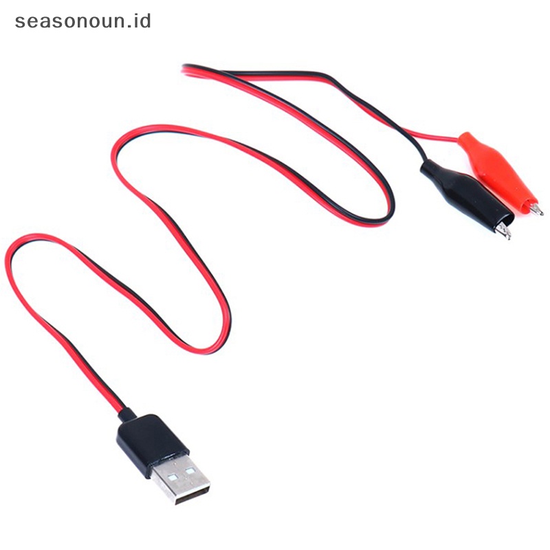 Seasonoun USB Male Connector to Alligator Test Clips Clamp USB Alligator Clips Plug Wire.