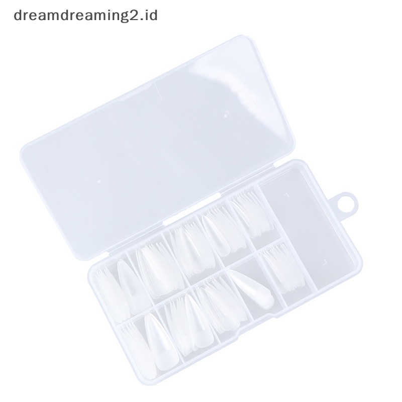 (drea) 100pcs Full Cover Frosted Dan No Trace Kuku Palsu Kuku Buatan Art Tips Tools//