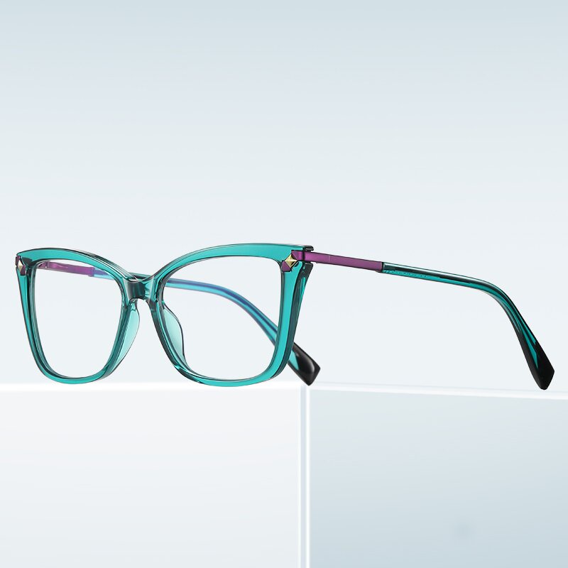 (YUZHU) Mode Baru Bingkai Persegi Warna Permen Anti Cahaya Biru Kacamata Western Fashion Optik Eyeglasses Untuk Wanita