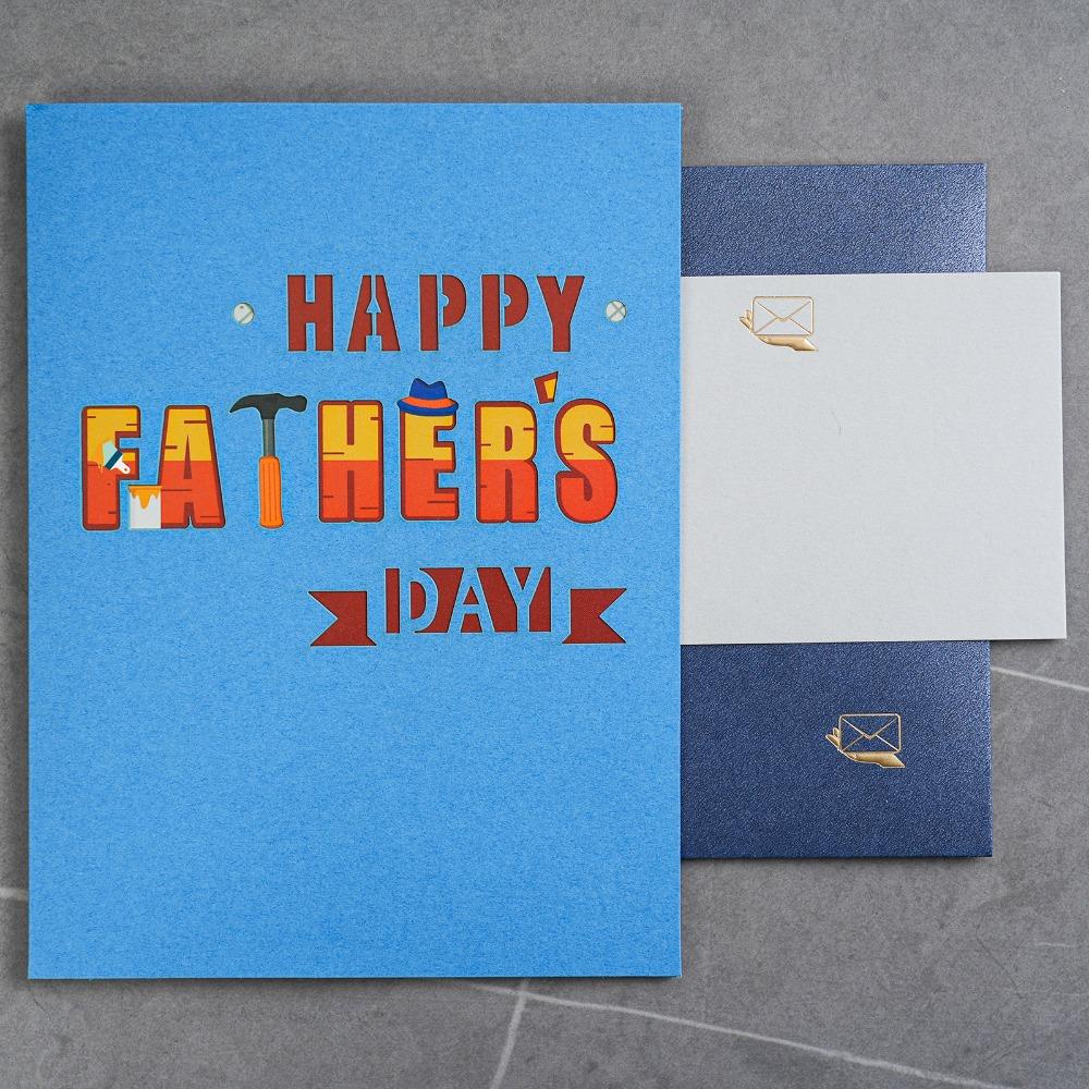 CHOOKYY Chookyy Happy Fathers Day Card New Pop-Up Untuk Hadiah Handmade Ayah