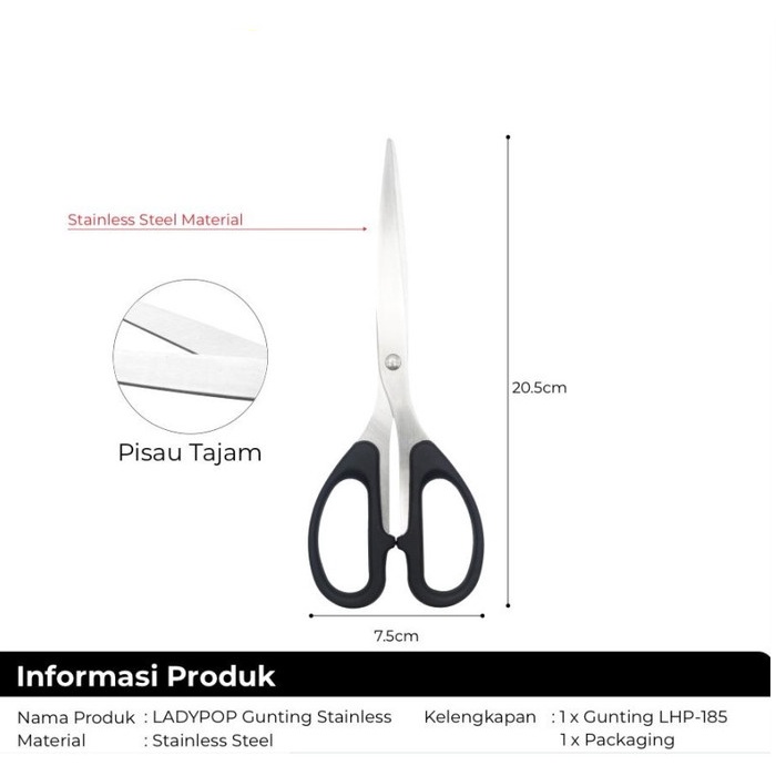 Gunting Kertas Tajam Stainless Besar 8.5 Inch 8.5&quot; Scissors sc 848 185
