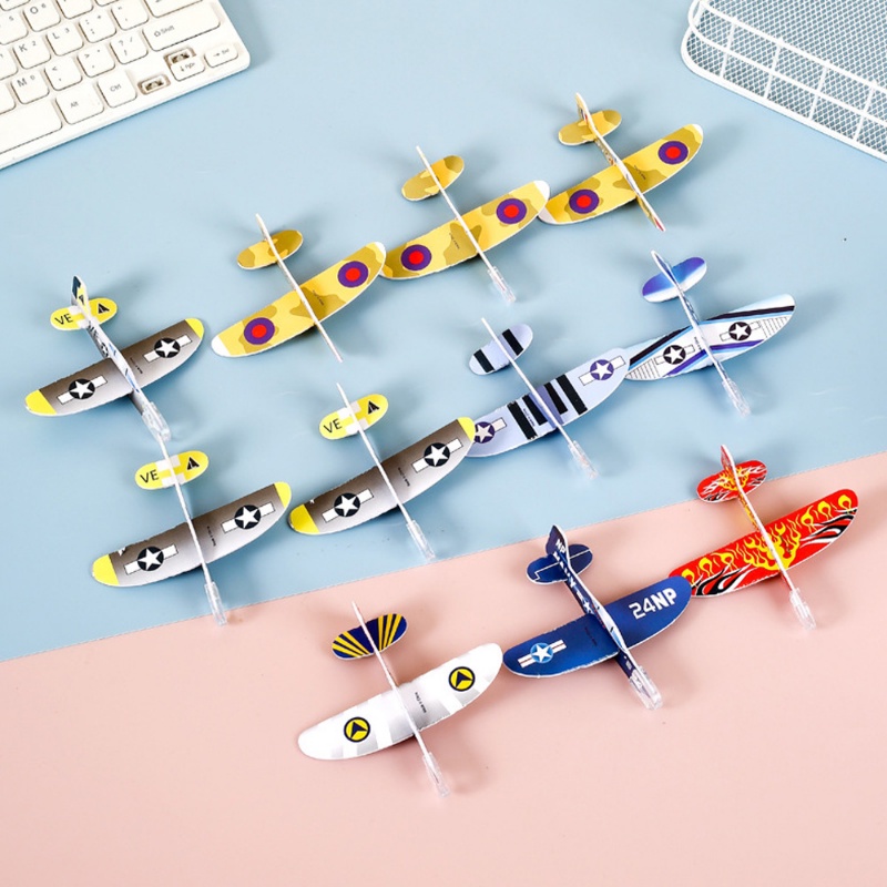 Mainan Mini Glider Planes Permainan Luar Ruangan/Busa Kartun Portabel DIY Lempar Tangan Model Pesawat Terbang Untuk Hadiah Ulang Tahun Anak