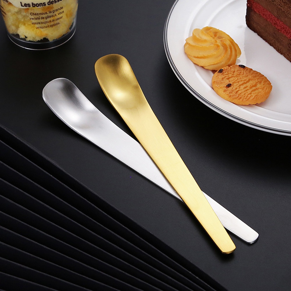 High Quality Stainless Steel Spoon Gold+silver Sendok Pengaduk Kopi Meja Dessert Alat Makan Sendok M/L