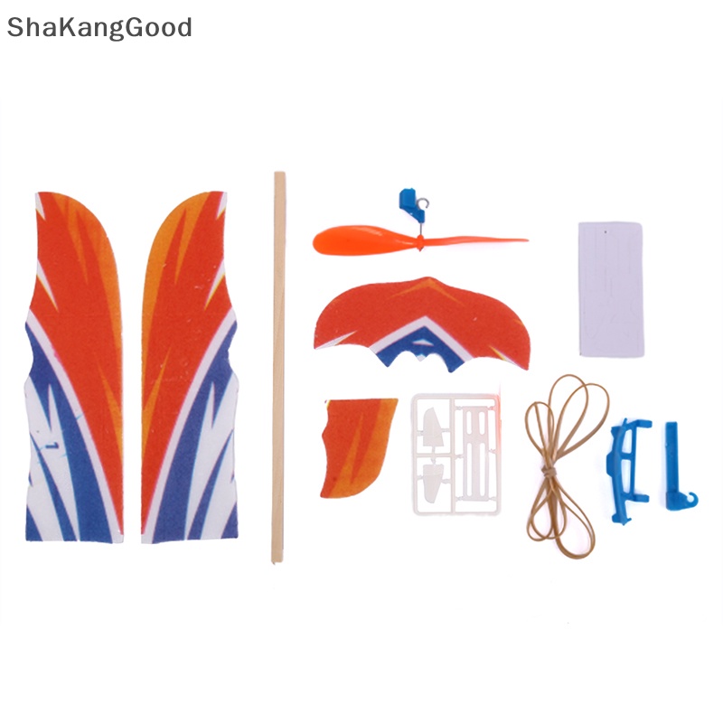 Karet Gelang Selip Elastis Bertenaga Pesawat Glider Flying Plane Pesawat DIY Mainan Anak SKK