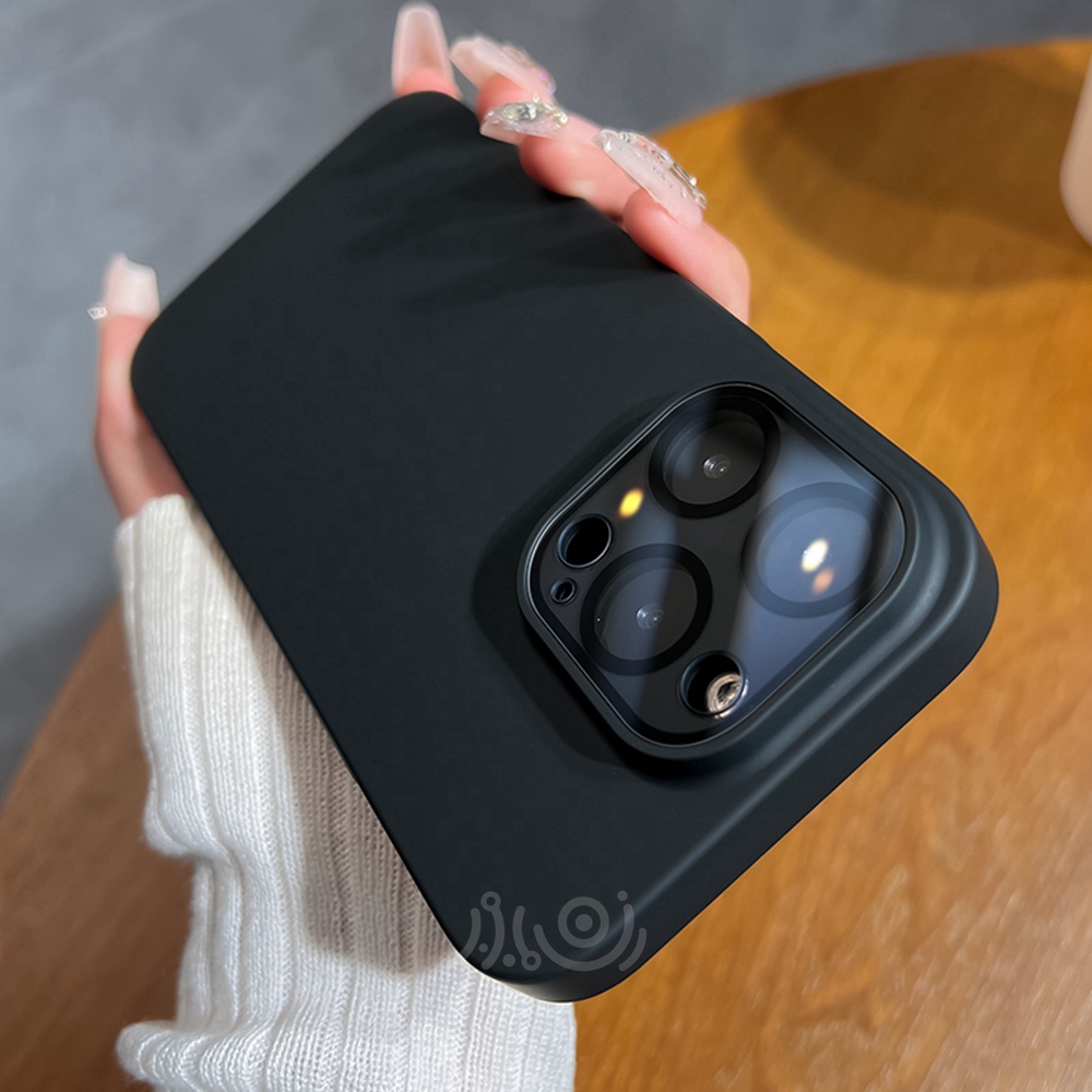 Casing Ponsel Pelindung Lensa Ultra Tipis Untuk Iphone12 13 14 Pro Max14 Plus Case Matte Back Cover Cakupan Penuh Casing Kaca iPhone