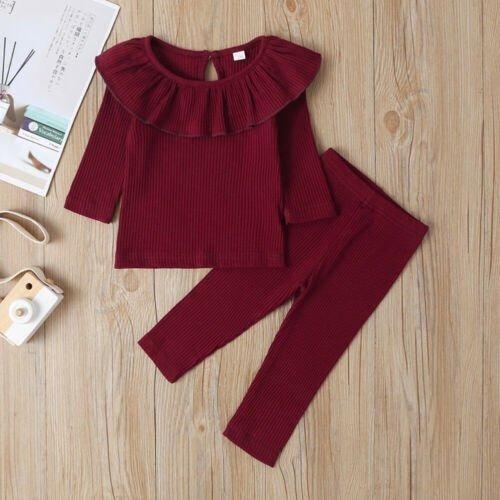 Terbaru- Setelan Anak Callan Ruffle Knit Rib / usia 1-5 tahun