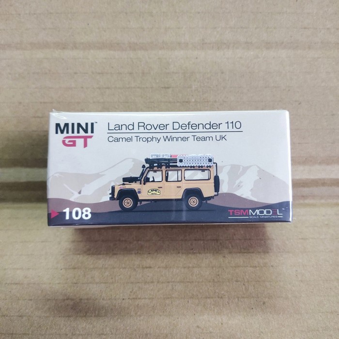 Mini GT 108 Land Rover Defender 110 Camel Trophy Winner Team UK