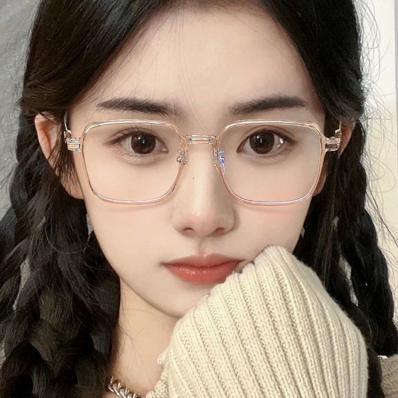(YUZHU) Kacamata Anti Radiasi Wanita Pria Persegi Lensa Yang Dapat Diganti Eyeglasses