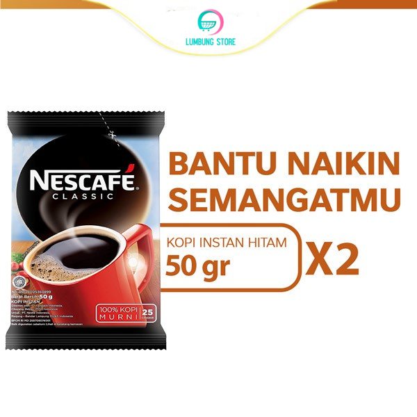 

NESCAFE CLASSIC Kopi Instan Kopi Hitam Sachet Bag 50g x 2pcs