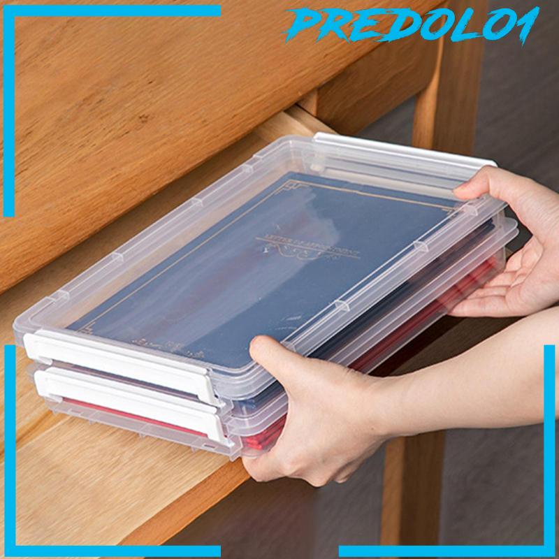 [Predolo1] Kotak Penyimpanan File Organizer Kertas Meja Portable Stackable Untuk Travel Personal
