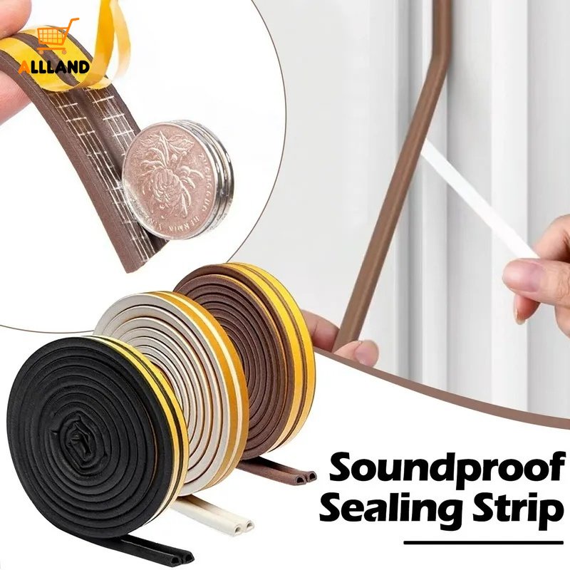 Sealing Tape Perekat Kedap Udara Celah Jendela Panjang 12M/Strip Karet Kedap Suara Pintu Rumah Tangga Tahan Lama