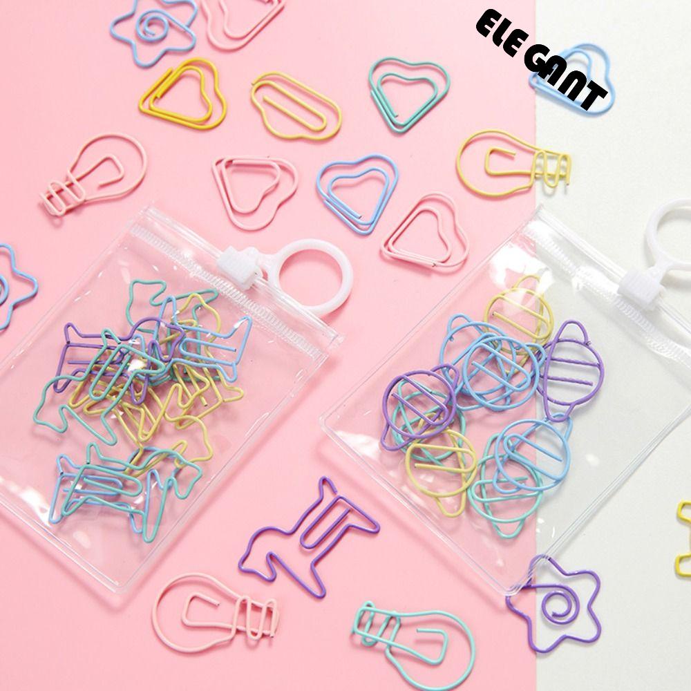 [Elegan] Metal Paper Clip Kawaii 10pcs Foto Bookmark Tiket Kantor Sekolah Memo Clips