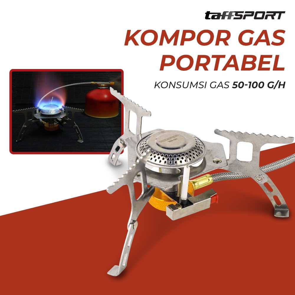 TaffSPORT Kompor Gas Lipat Portabel Camping Stove - WSS-201