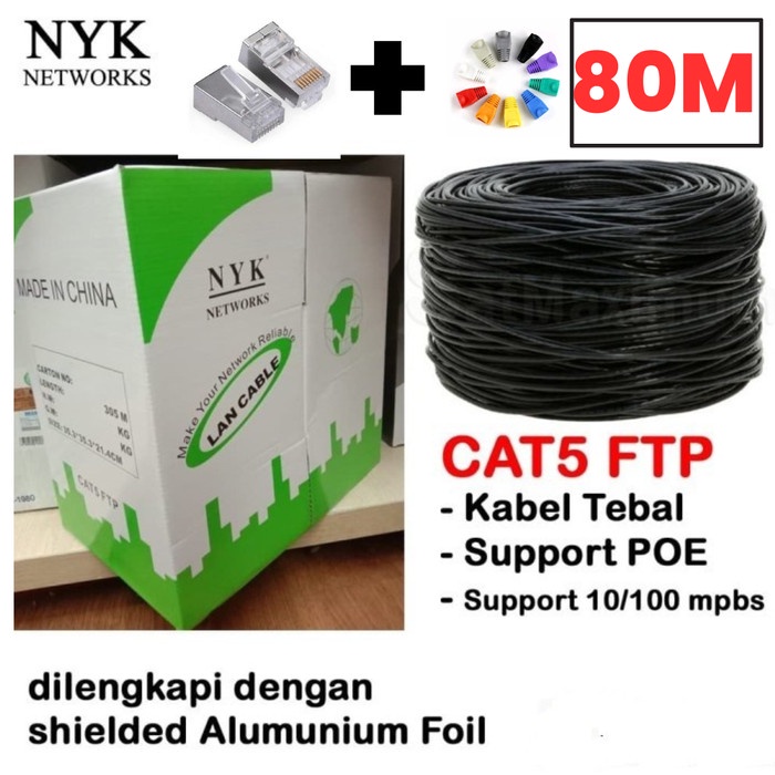 FTP Cat5E Kabel Lan NYK Outdoor METERAN 80 METER