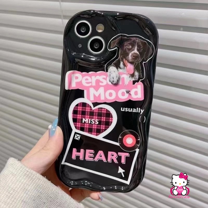 Casing 3D Wavy Curved Edge Lovely Dog Untuk Samsung A12 A31 A30 A23 A04s A24 A11 A04 A13 A14 A20s A21s A03 A52 A50 A03s A50s A02s A10s A32 A30s A51 A20 A52s Kartun Kucing Pasangan Cover