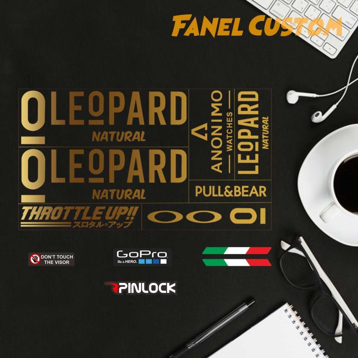 

[PS] STIKER HELM LEOPARD PAKET GANTENG RSV KYT NHK DLL CUTTING STICKER - Putih