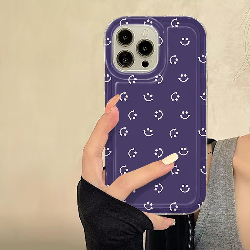 IPHONE Smiling Soft Phone Case Kompatibel Untuk Iphone14 13 11 12 Pro XS Max X Xr7 +8 Plus Casing Transparan TPU Silikon Shockproof Cover