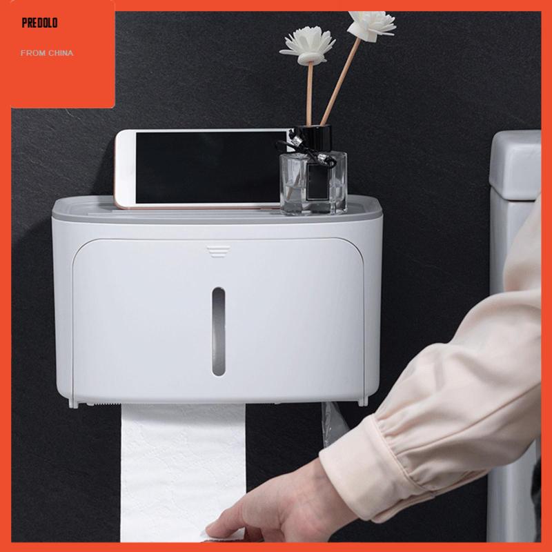 [Predolo] Kotak Tissue Tempel Dinding Punch Free Tempat Kertas Toilet Untuk Rumah