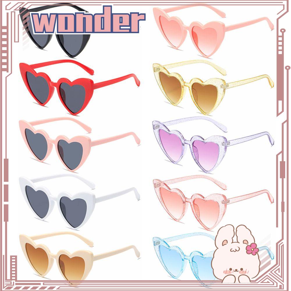 Wonder Kacamata Hitam Berbentuk Hati Retro Clout Goggle Women Eyewear