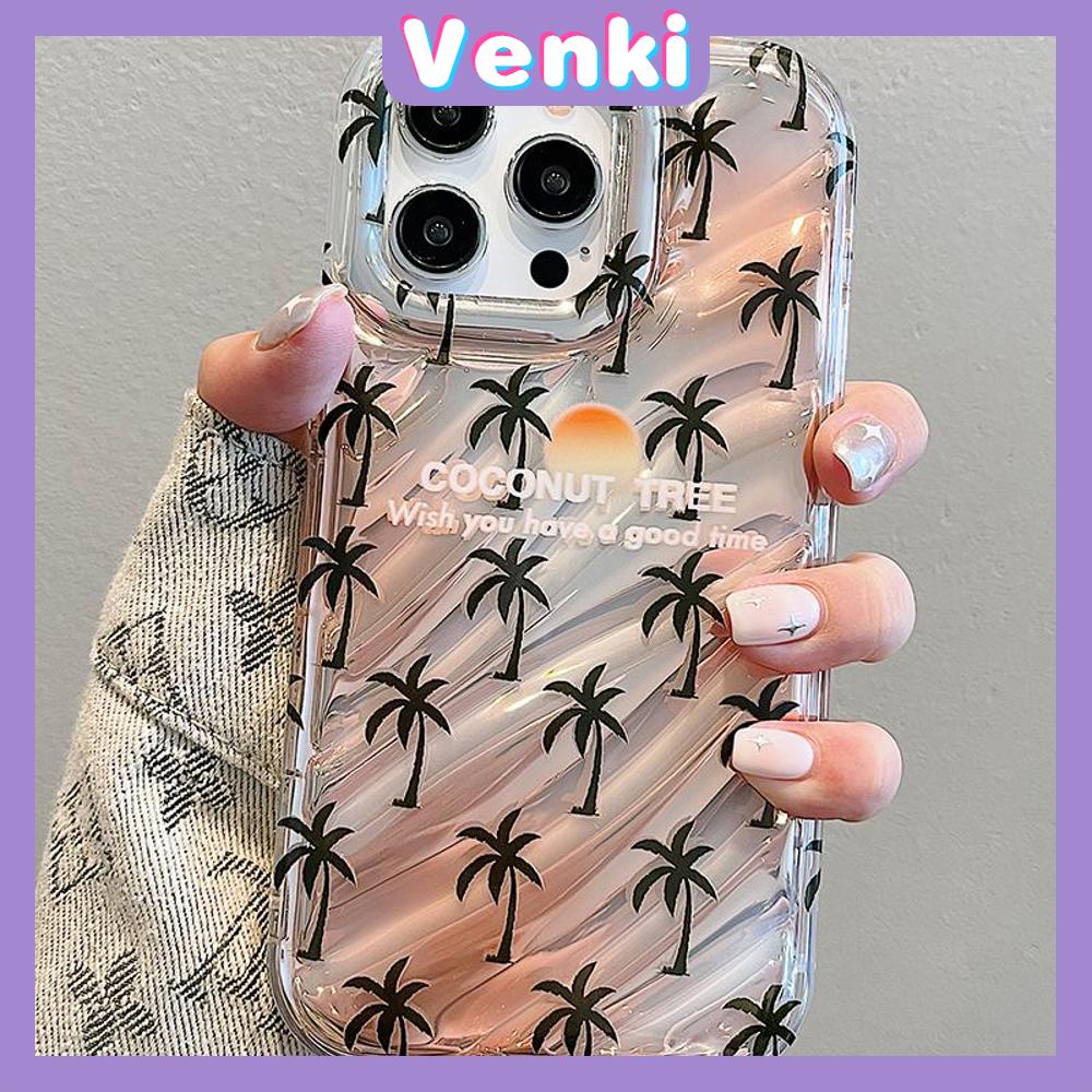 VENKI - For iPhone 11 iPhone Case Laser Reflective Transparent Phone Case TPU Soft Shockproof Airbag Case Protection Small Coconut Compatible with iPhone 14 13 Pro max 12 Pro Max