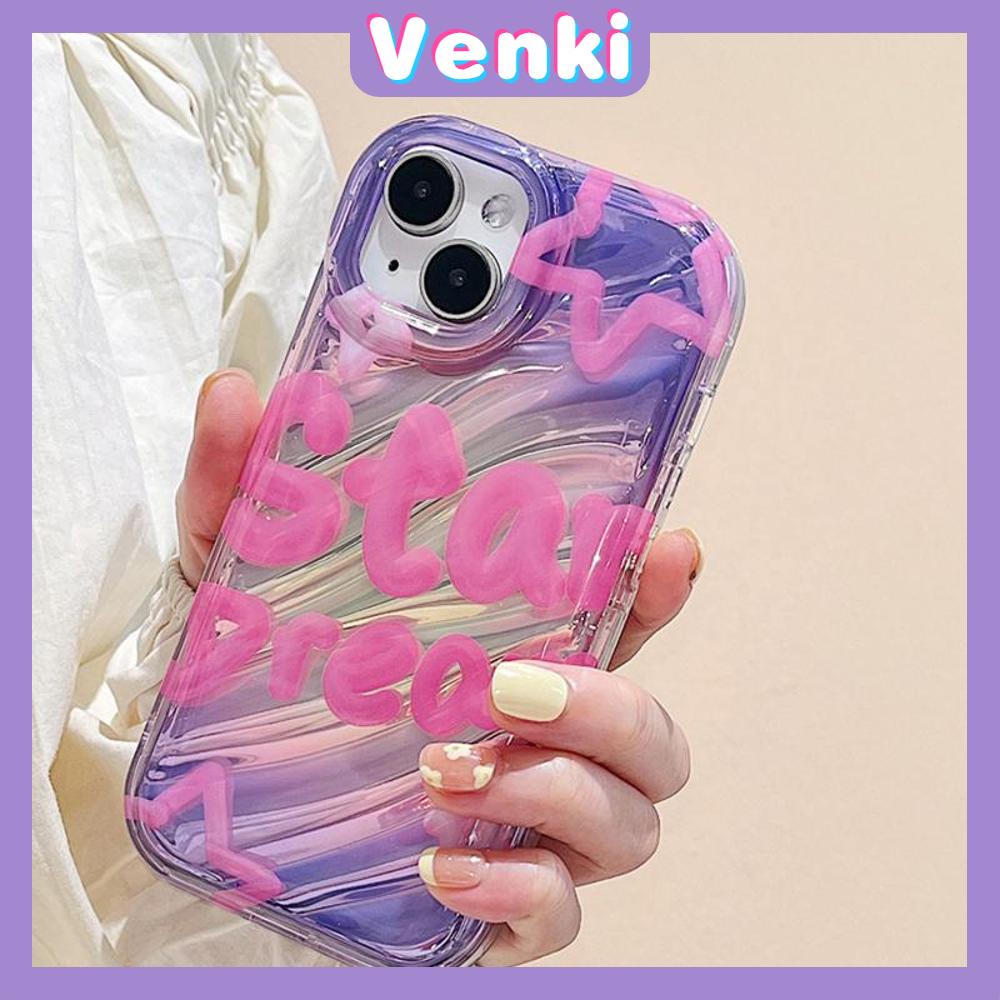 VENKI - For iPhone 11 iPhone Case Laser Reflective Transparent Phone Case TPU Soft Shockproof Airbag Case Protection Cool English Compatible with iPhone 14 13 Pro max 12 Pro Max xr