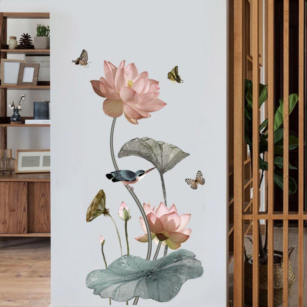 R-FLOWER Stiker Dinding Diy Ruang Tamu Wallpaper Perekat Diri