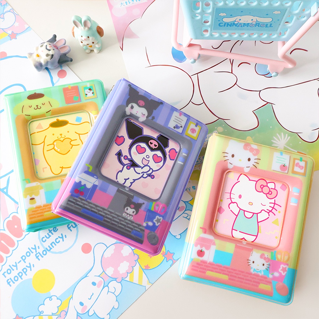 Galicici Sanrio Buku Kartu Gaya Komputer Yang Sama/Album Bintang 3-inch Polaroid Small Card Storage Protection Book