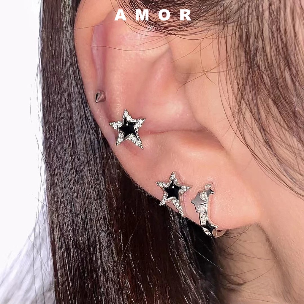 Anting Tusuk Tulang Telinga Bentuk Bintang Y2K