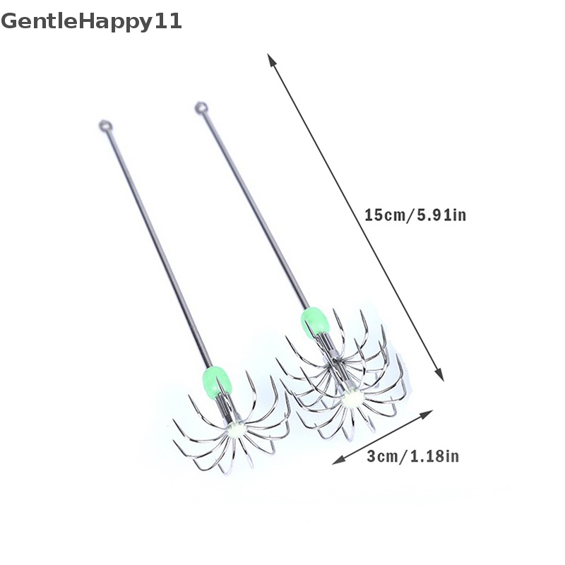 Gentlehappy Kait Payung Lapisan Ganda Stainless Steel Cumi Gurita Pancing Jig Hooks id