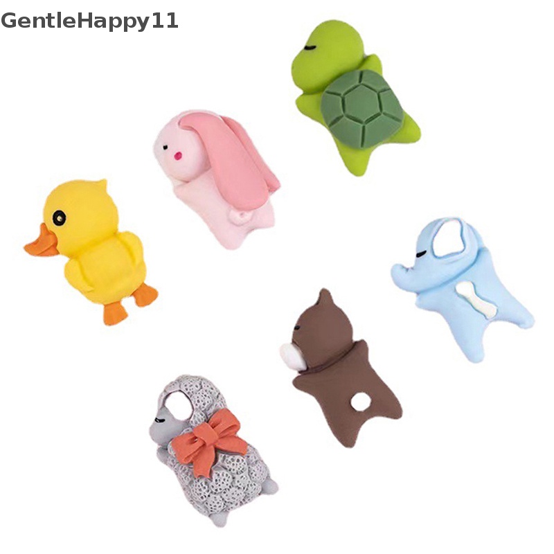 Gentlehappy 5pcs Ornamen Mobil Hewan Tidur Mini Resin Beruang Kelinci Turtle Dekorasi id